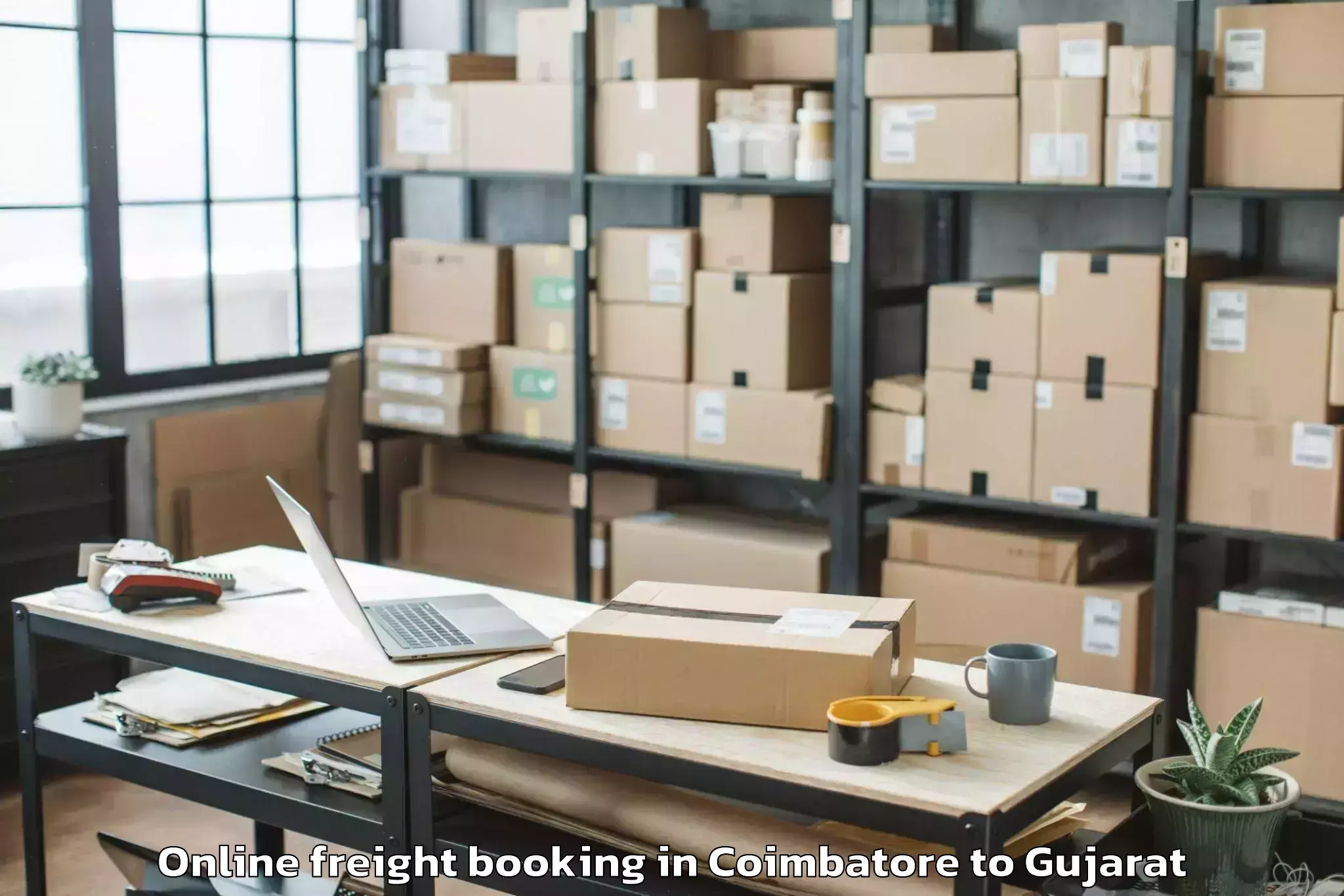 Expert Coimbatore to Harij Online Freight Booking